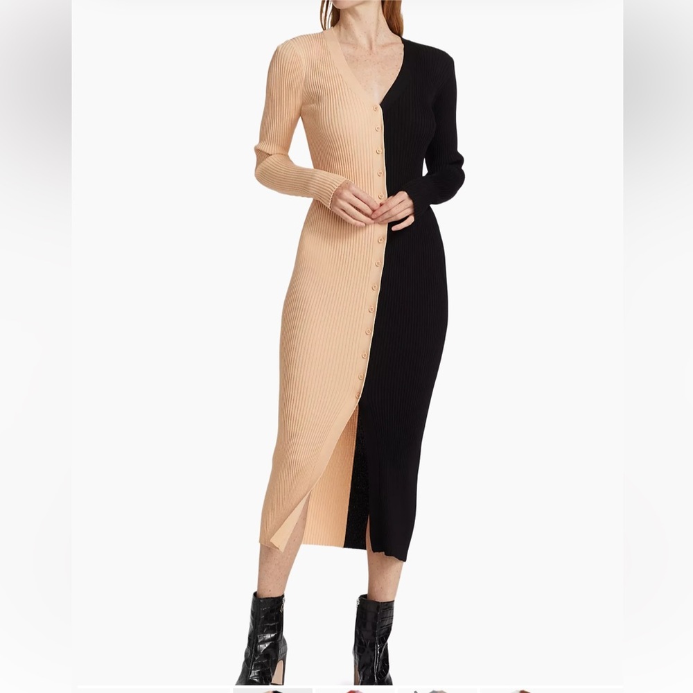 Staud Shoko color block knit dress